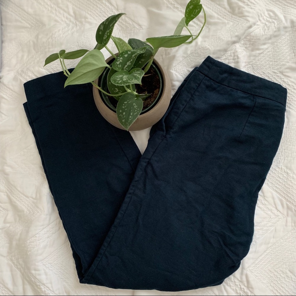 Navy blue linen slacks